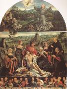 The Lamentation of Christ with the Last Supper(predella) and Francis Receiving the Stigmata(mk05) CLEVE, Joos van